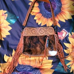 NWT Trinity Ranch Genuine Leather Cowhide Purse Concealed Gun Carry